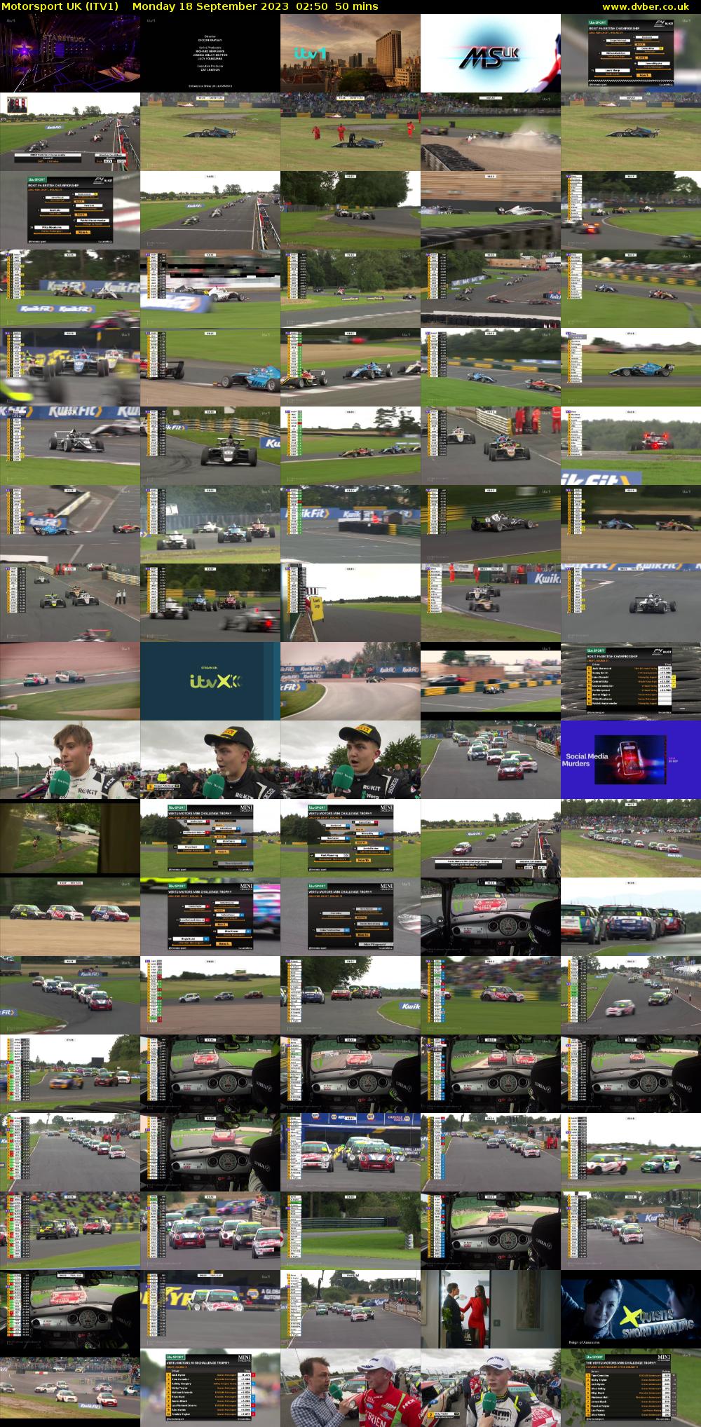 Motorsport UK (ITV1) Monday 18 September 2023 02:50 - 03:40