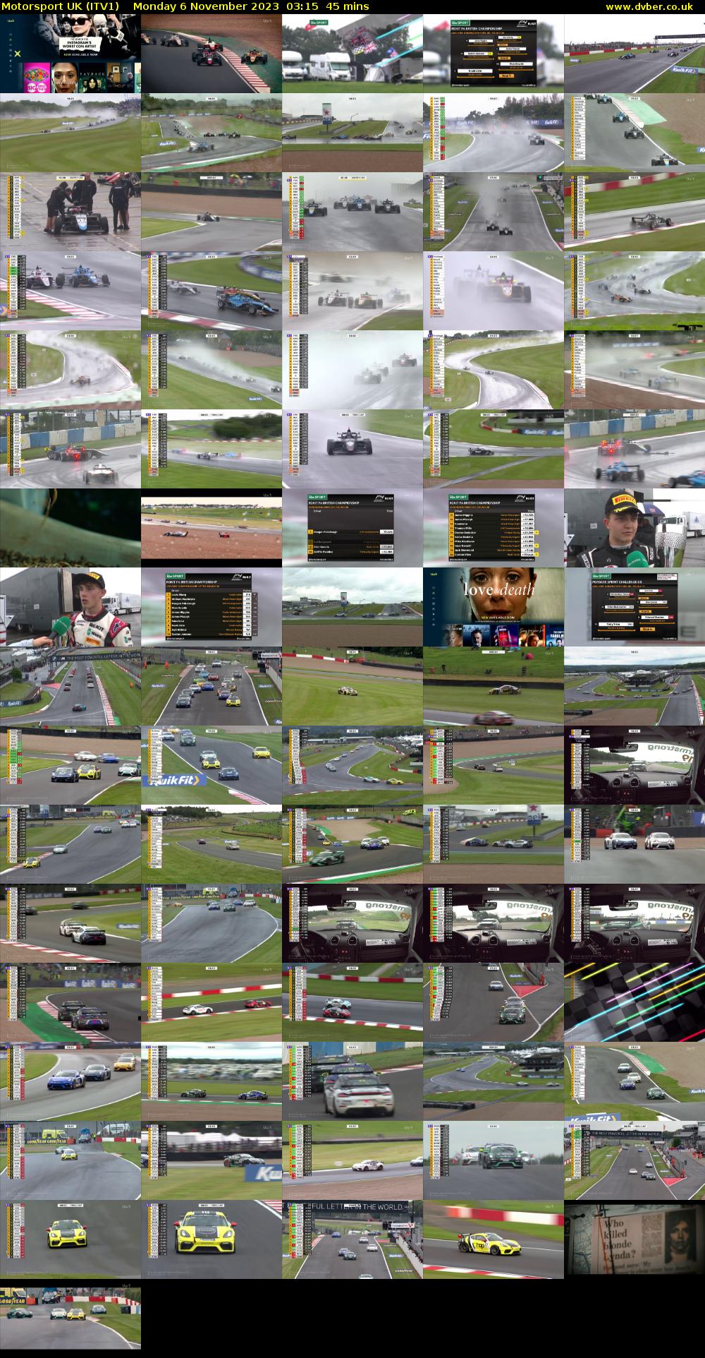 Motorsport UK (ITV1) Monday 6 November 2023 03:15 - 04:00