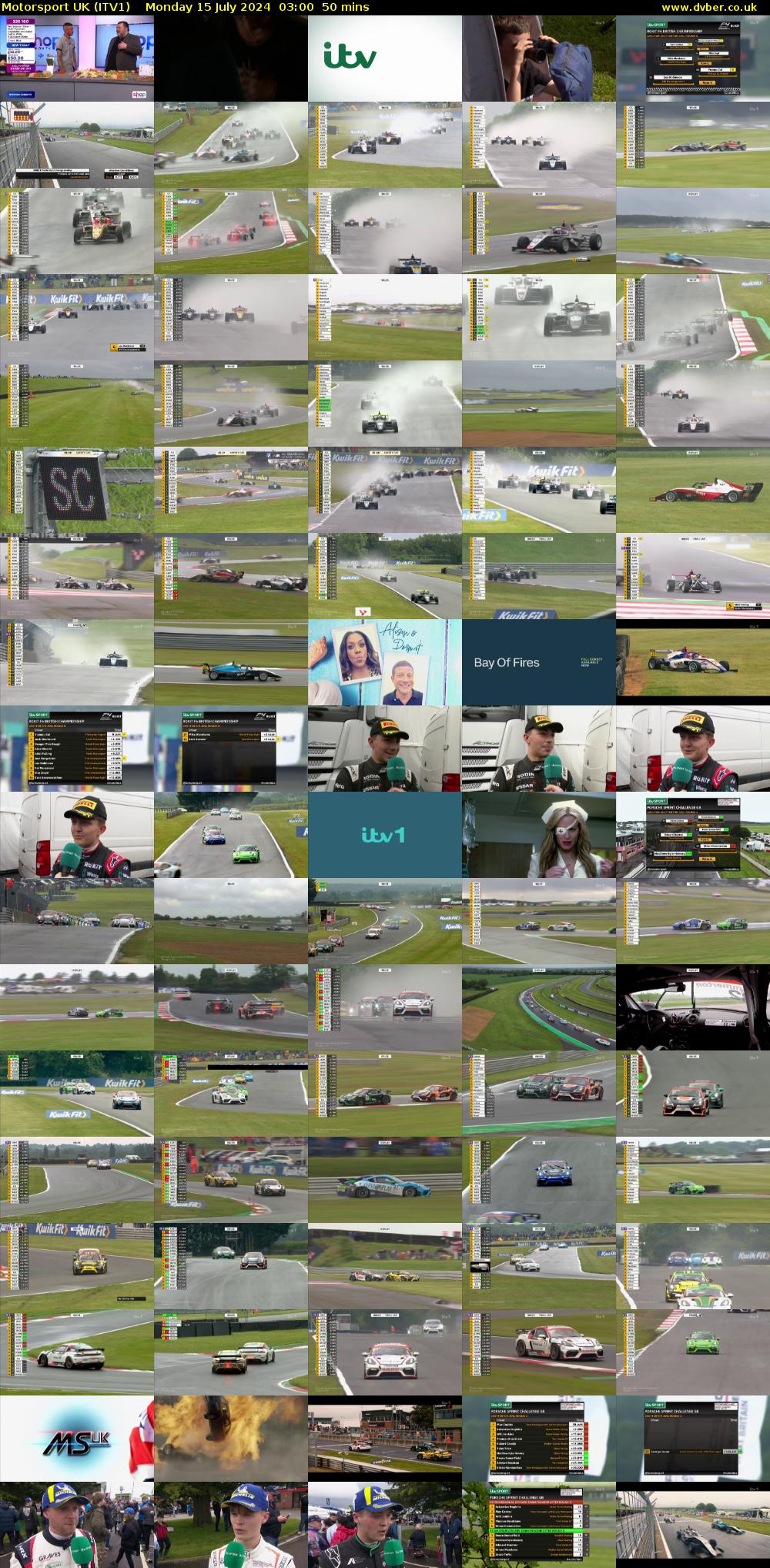 Motorsport UK (ITV1) Monday 15 July 2024 03:00 - 03:50