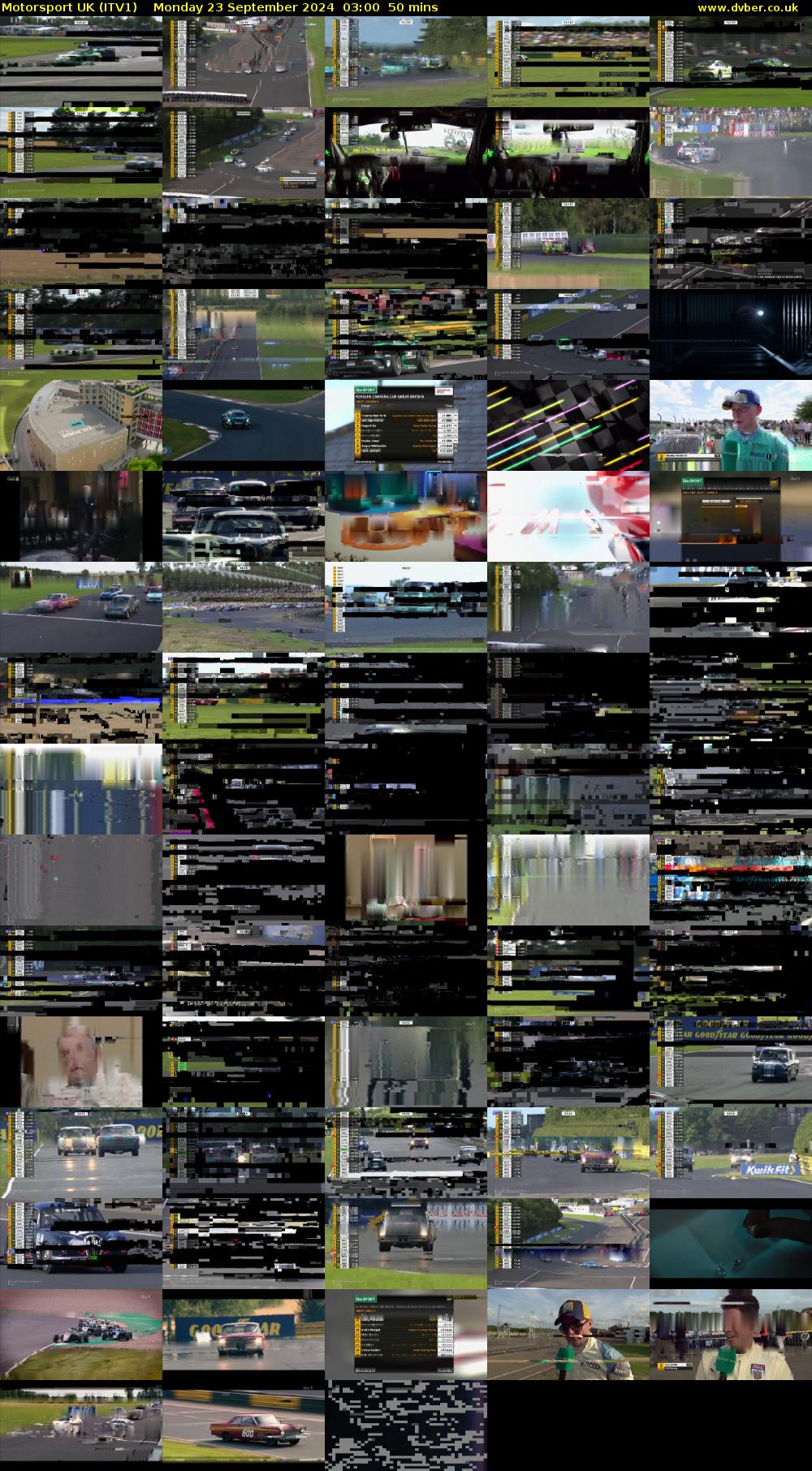 Motorsport UK (ITV1) Monday 23 September 2024 03:00 - 03:50