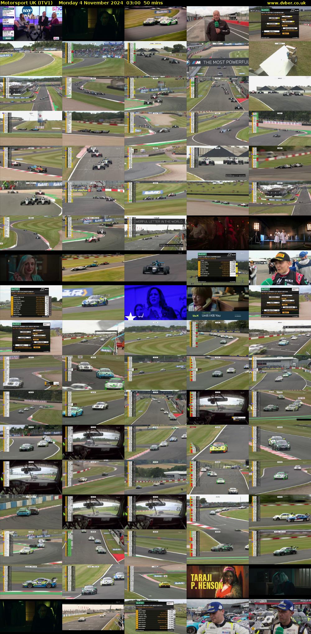 Motorsport UK (ITV1) Monday 4 November 2024 03:00 - 03:50