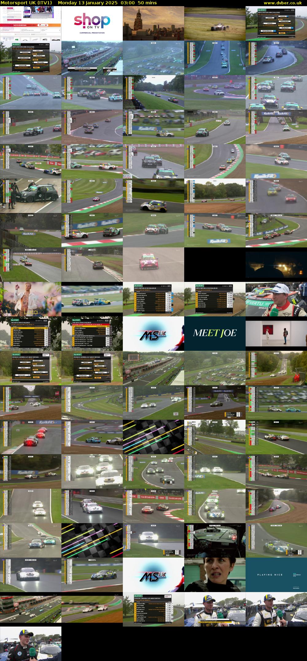 Motorsport UK (ITV1) Monday 13 January 2025 03:00 - 03:50