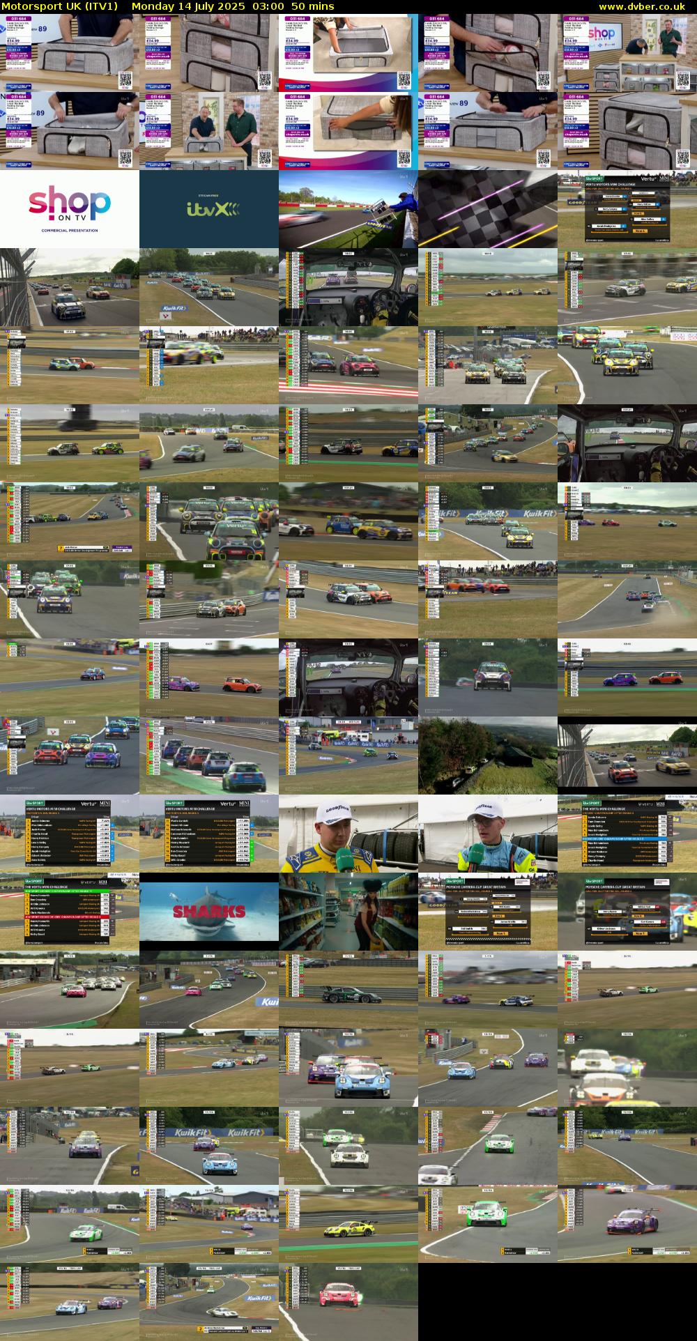 Motorsport UK (ITV1) Monday 14 July 2025 03:00 - 03:50