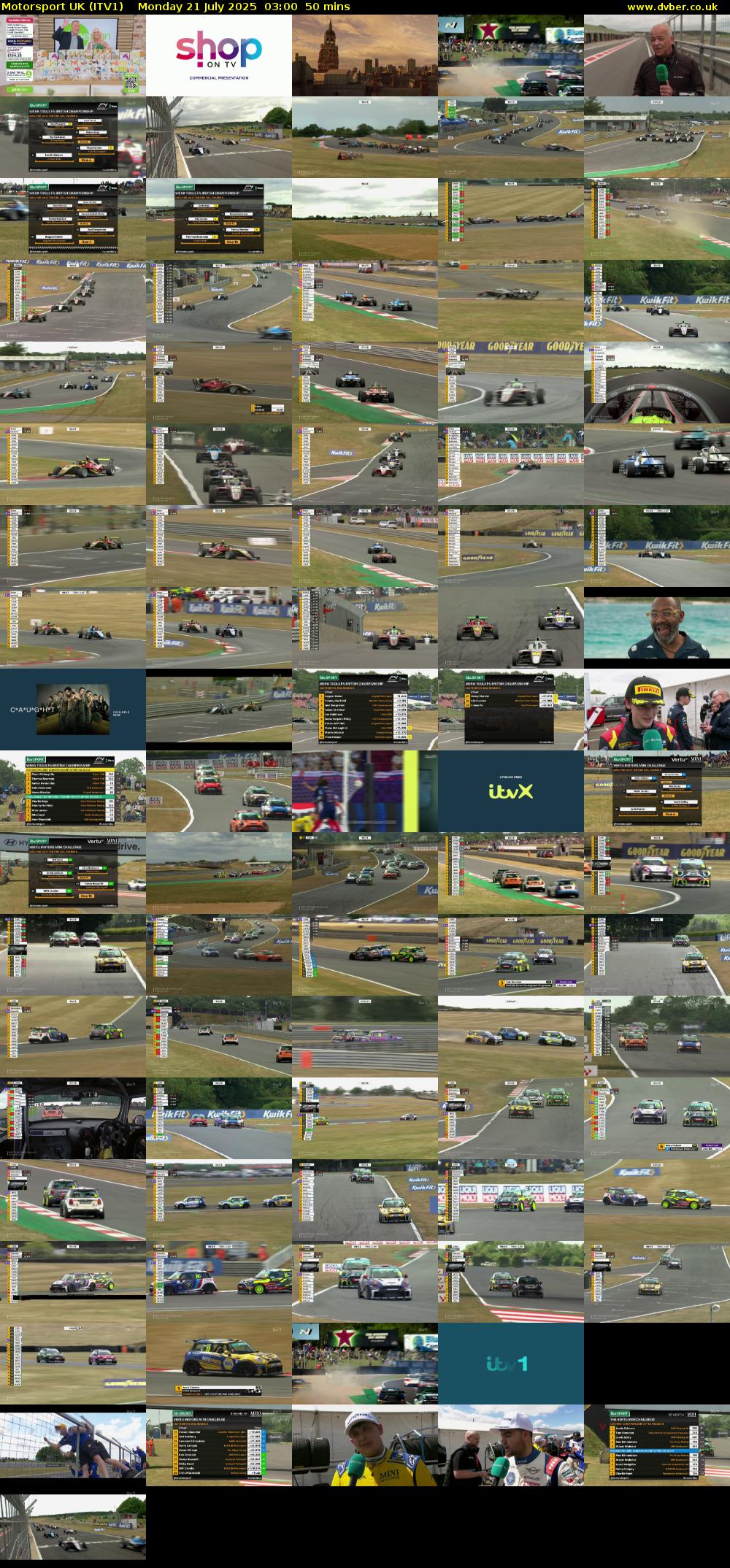 Motorsport UK (ITV1) Monday 21 July 2025 03:00 - 03:50