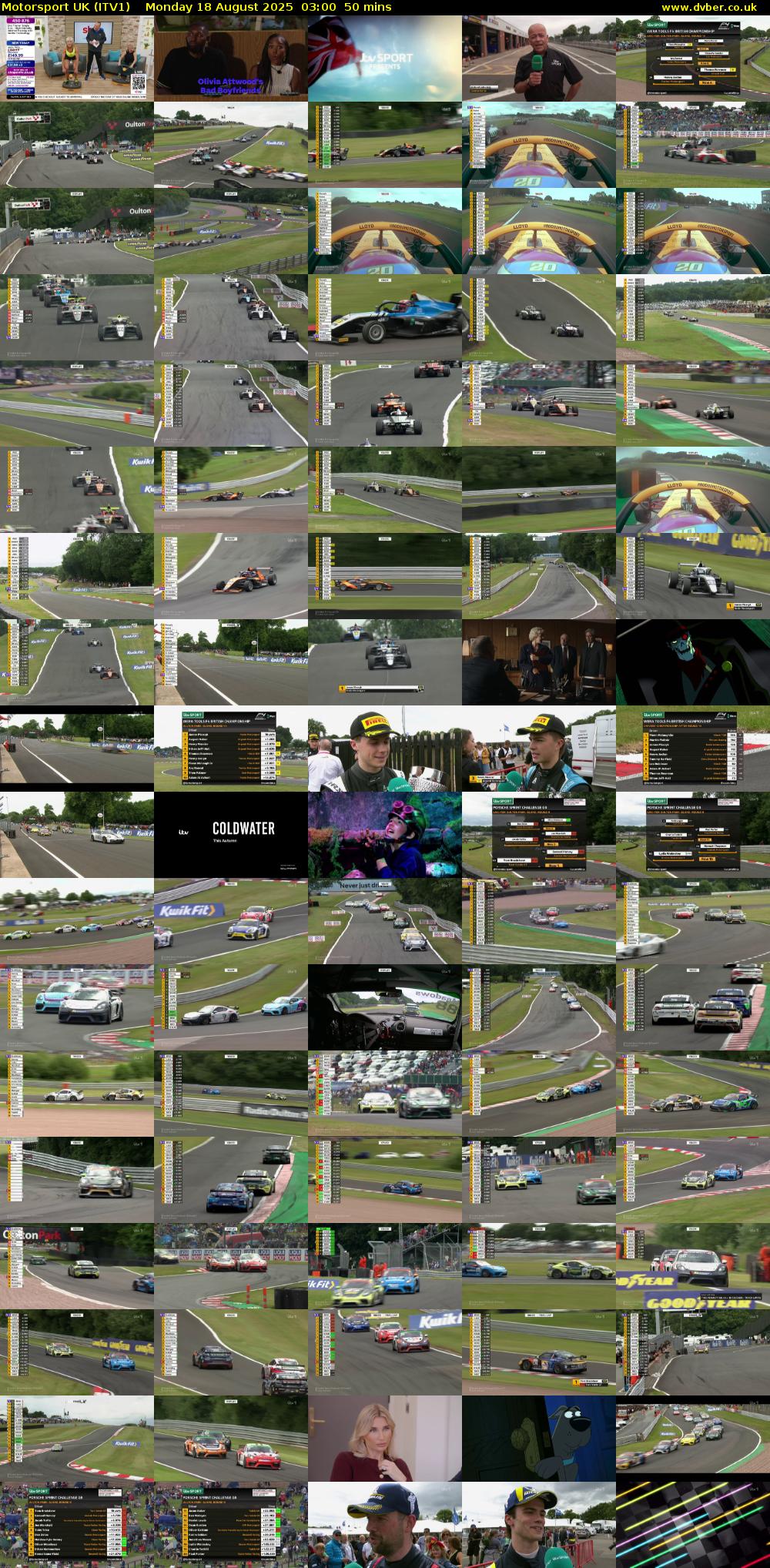 Motorsport UK (ITV1) Monday 18 August 2025 03:00 - 03:50