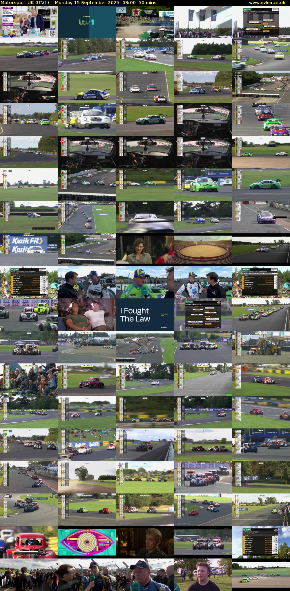 Motorsport UK (ITV1) Monday 15 September 2025 03:00 - 03:50