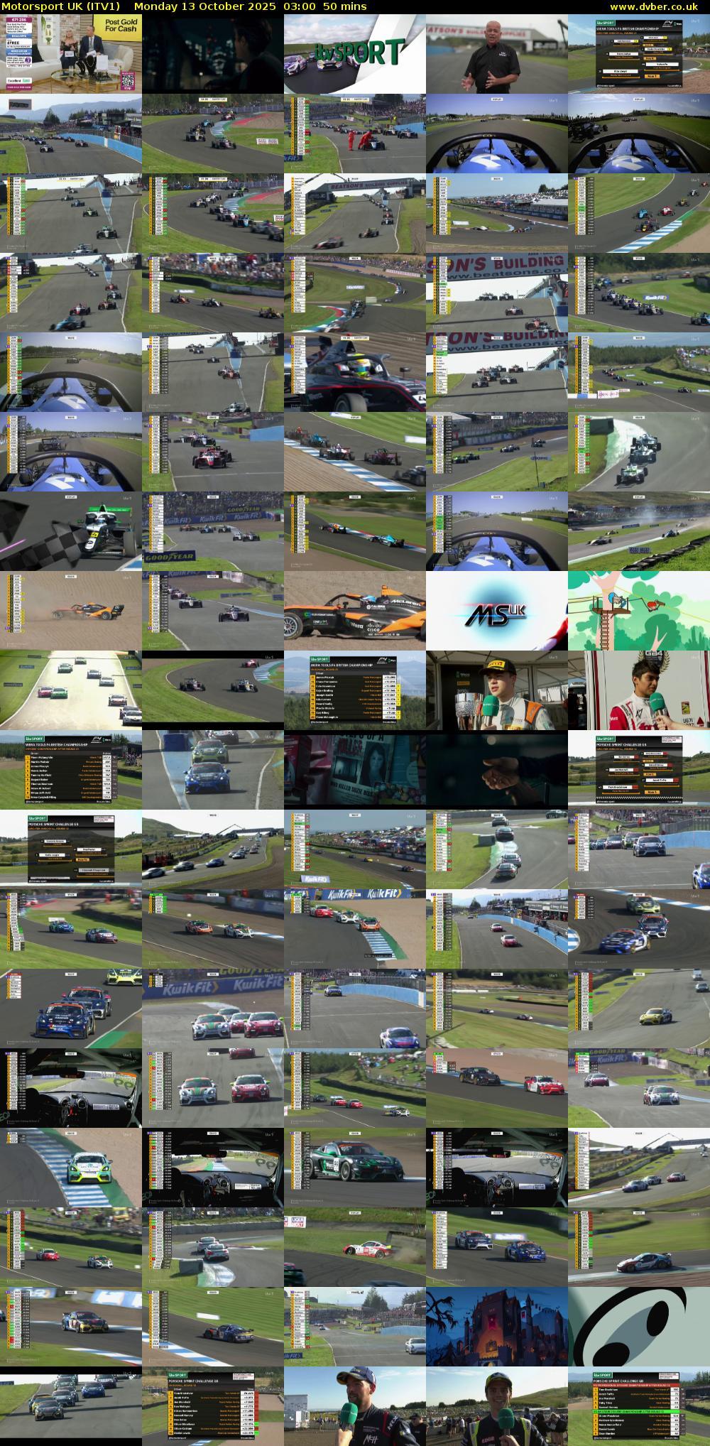 Motorsport UK (ITV1) Monday 13 October 2025 03:00 - 03:50
