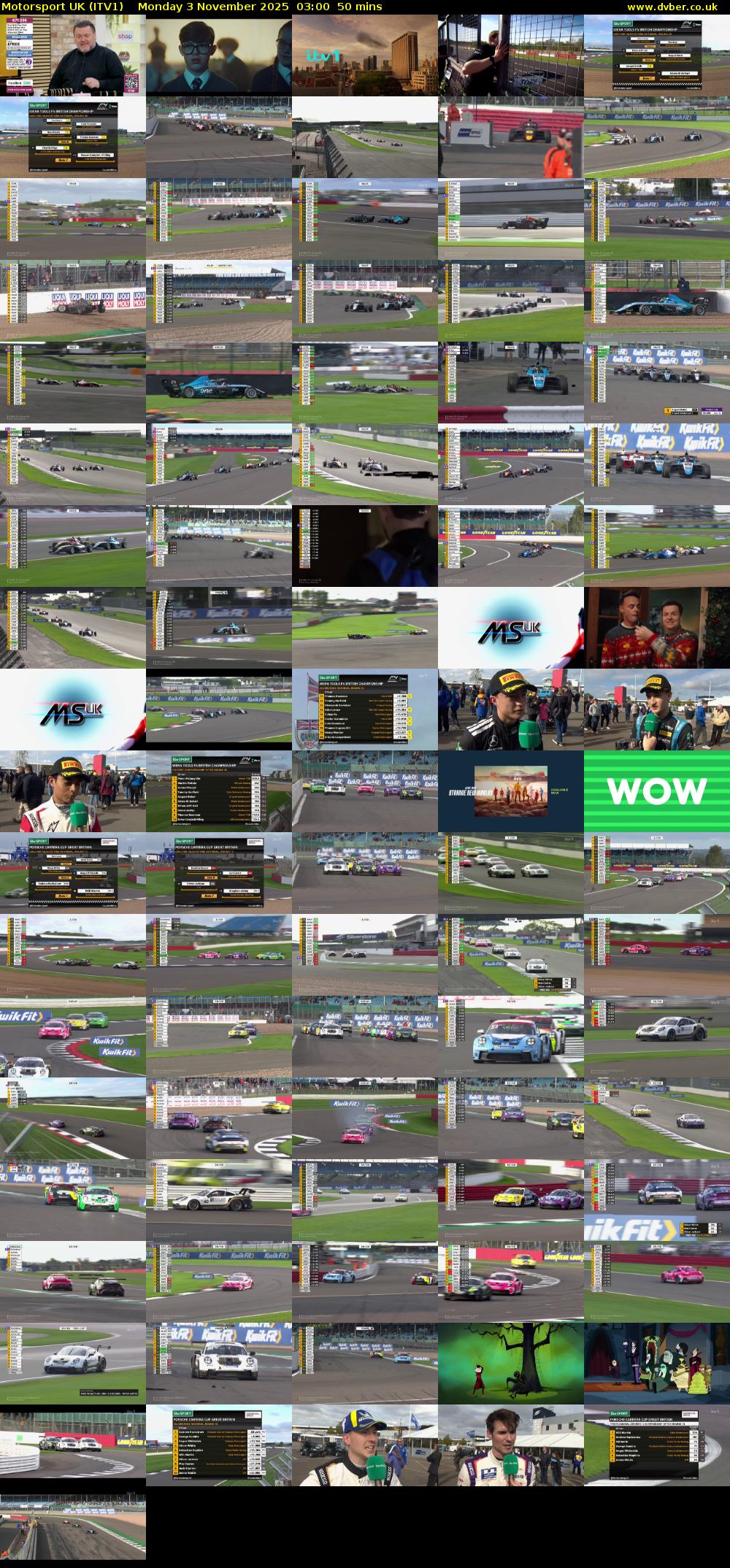 Motorsport UK (ITV1) Monday 3 November 2025 03:00 - 03:50
