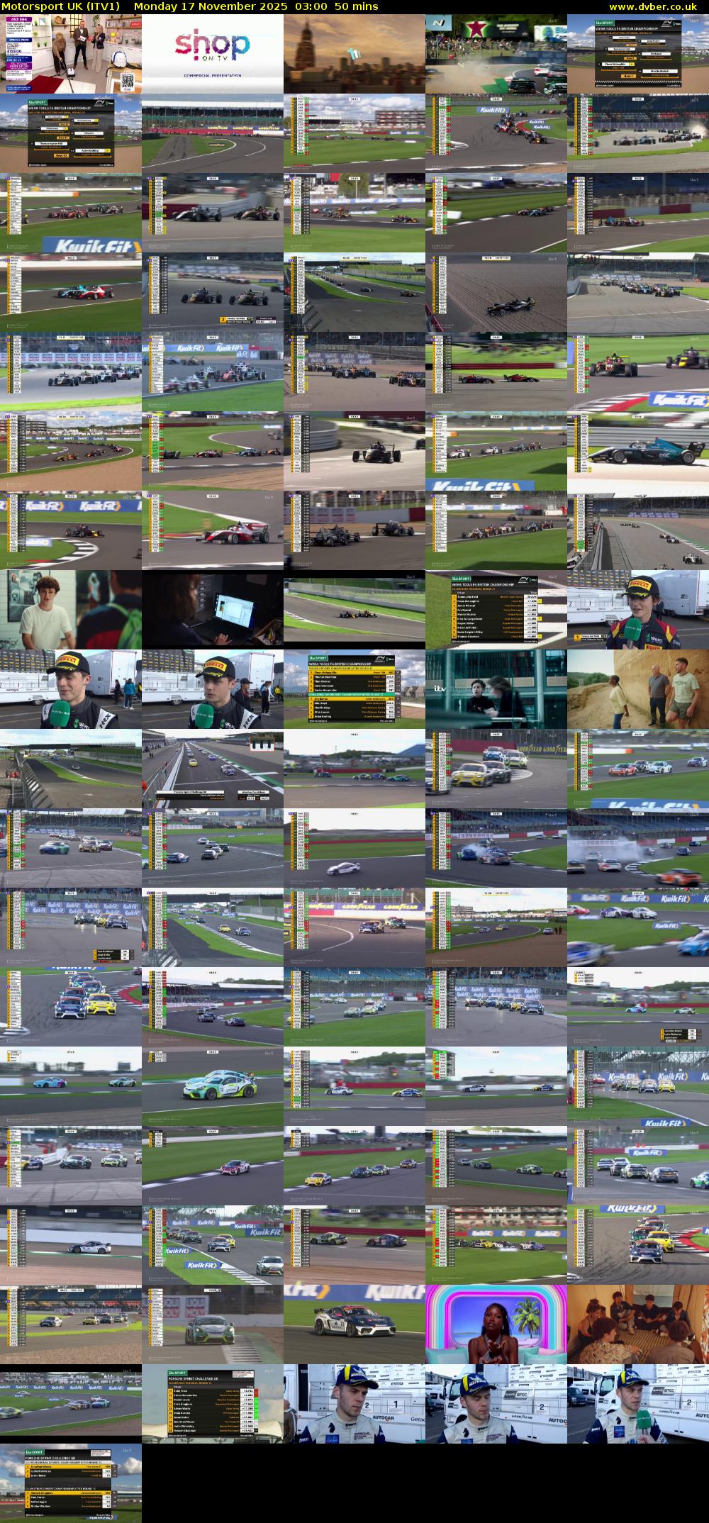 Motorsport UK (ITV1) Monday 17 November 2025 03:00 - 03:50
