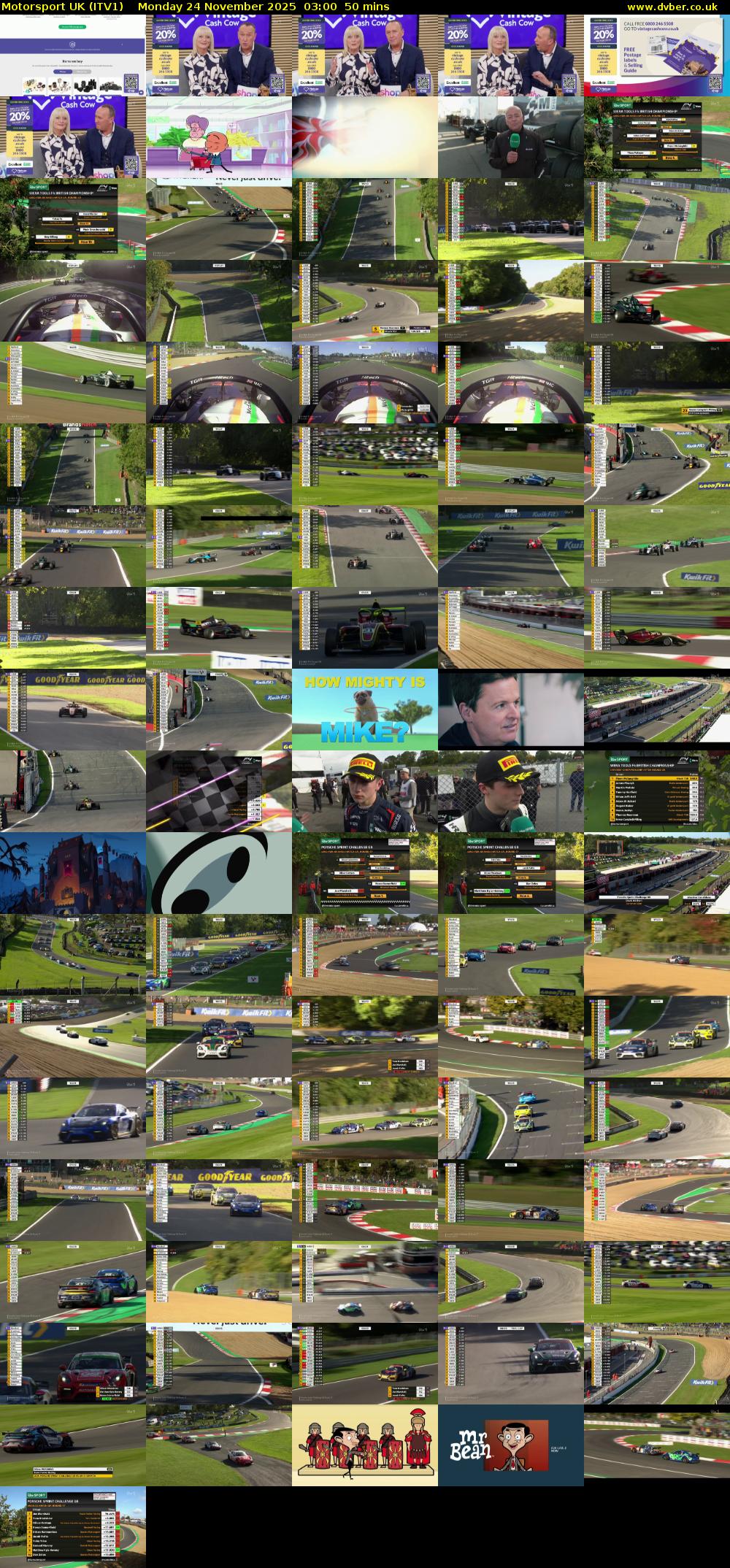 Motorsport UK (ITV1) Monday 24 November 2025 03:00 - 03:50