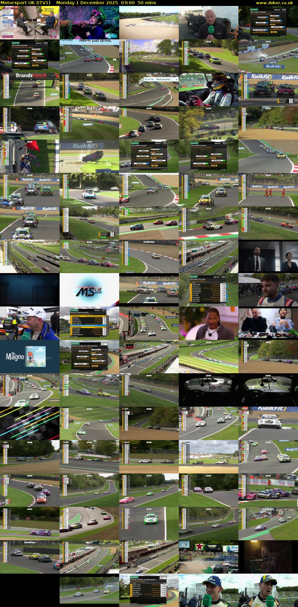 Motorsport UK (ITV1) Monday 1 December 2025 03:00 - 03:50
