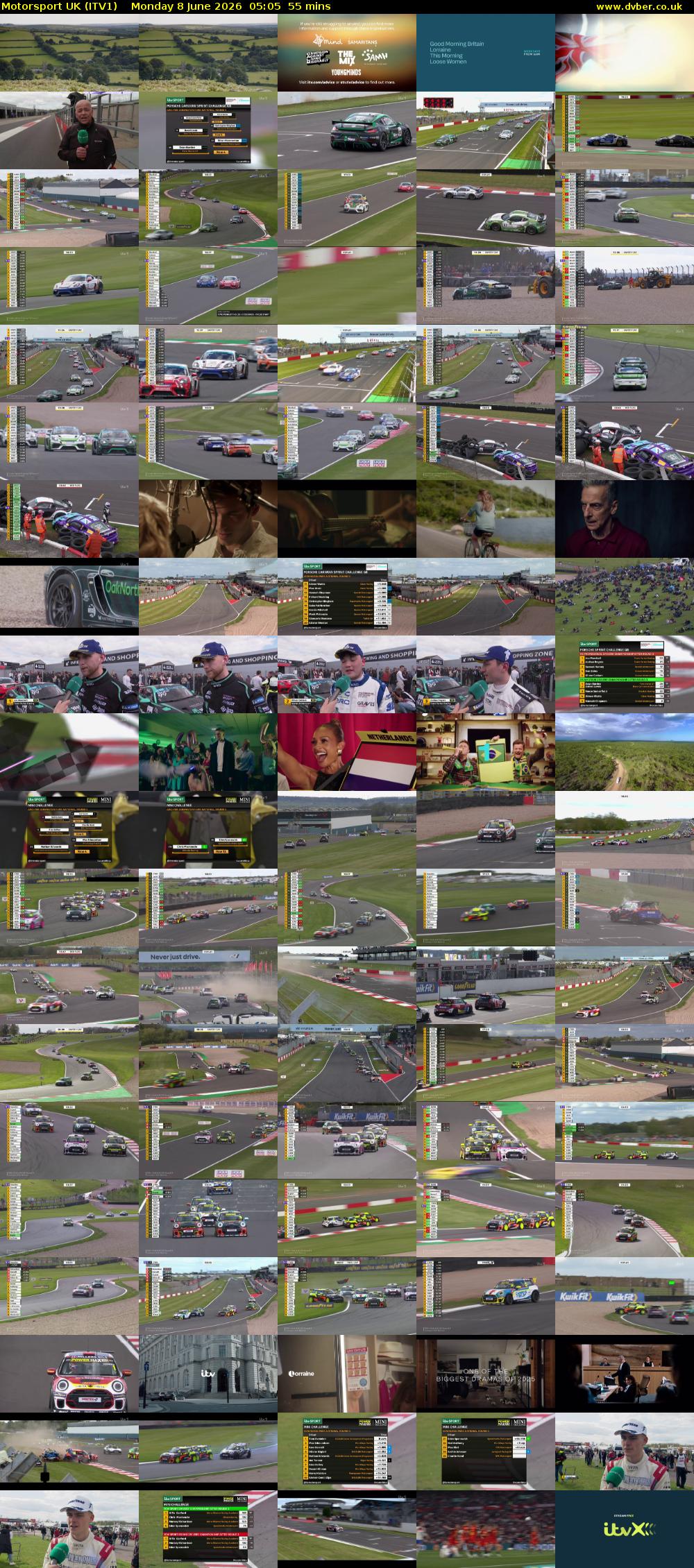 Motorsport UK (ITV1) Monday 8 June 2026 05:05 - 06:00