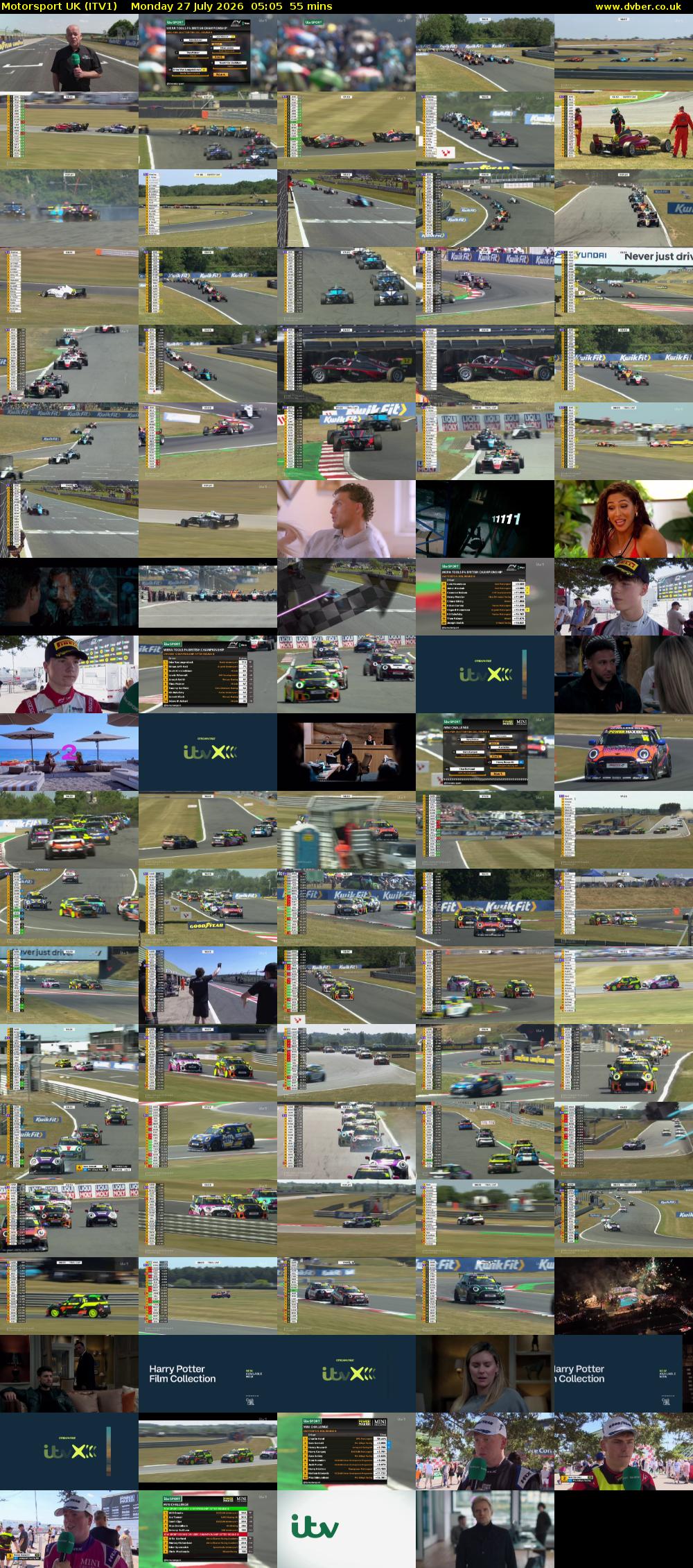 Motorsport UK (ITV1) Monday 27 July 2026 05:05 - 06:00