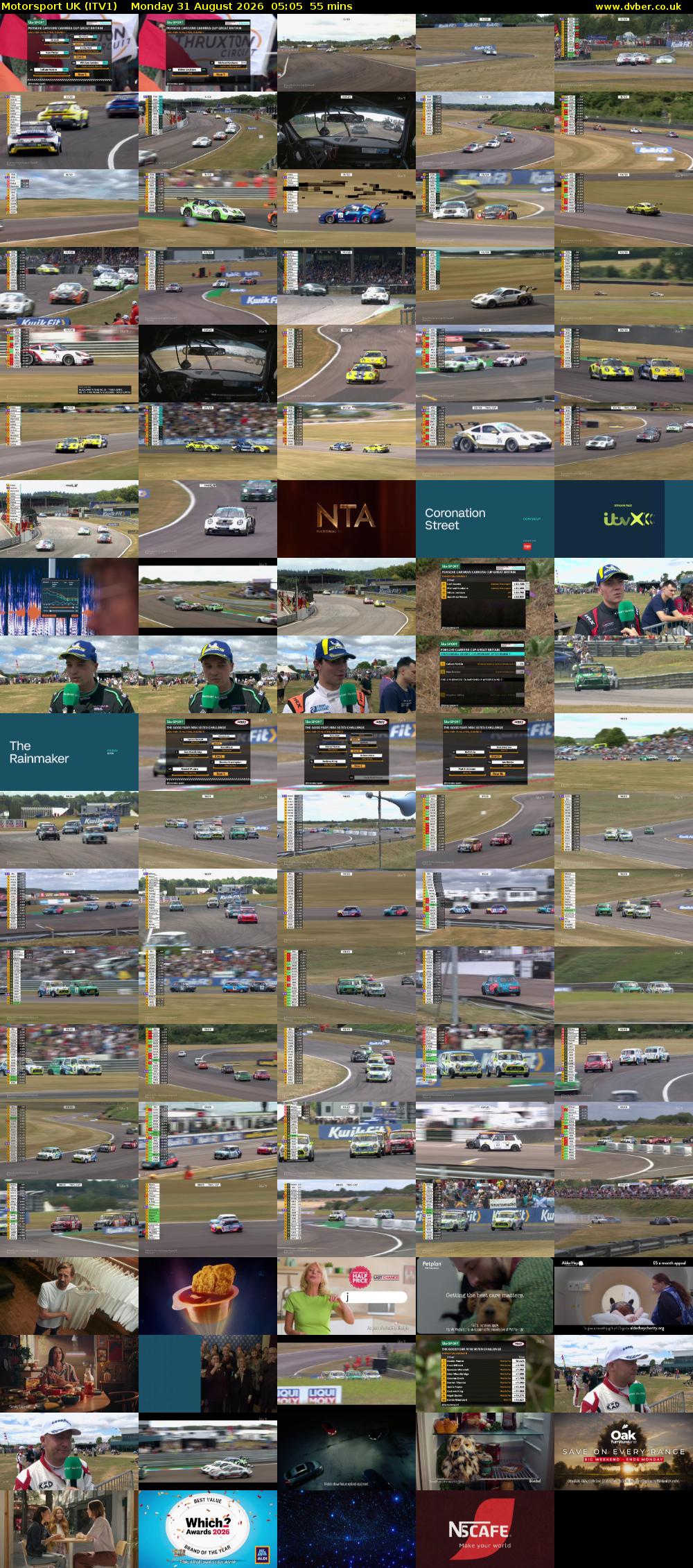 Motorsport UK (ITV1) Monday 31 August 2026 05:05 - 06:00