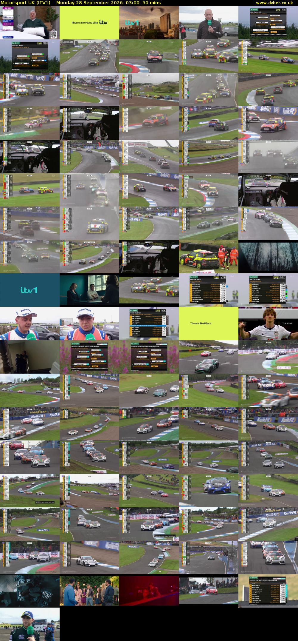 Motorsport UK (ITV1) Monday 28 September 2026 03:00 - 03:50