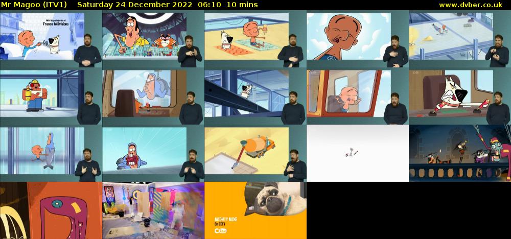 Mr Magoo (ITV1) Saturday 24 December 2022 06:10 - 06:20