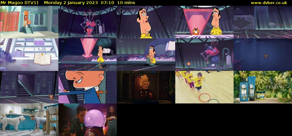 Mr Magoo (ITV1) Monday 2 January 2023 07:10 - 07:20