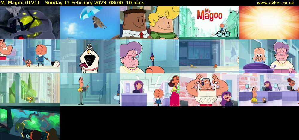 Mr Magoo (ITV1) Sunday 12 February 2023 08:00 - 08:10