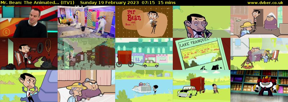 Mr. Bean: The Animated... (ITV1) Sunday 19 February 2023 07:15 - 07:30
