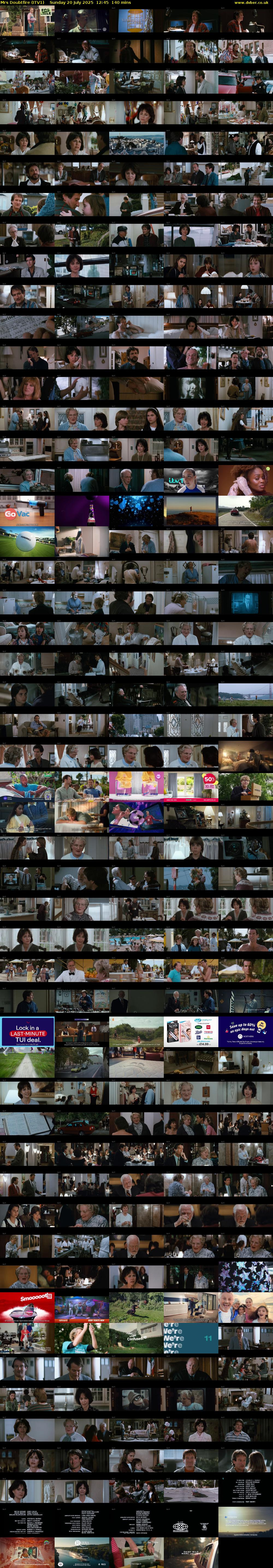 Mrs Doubtfire (ITV1) Sunday 20 July 2025 12:45 - 15:05