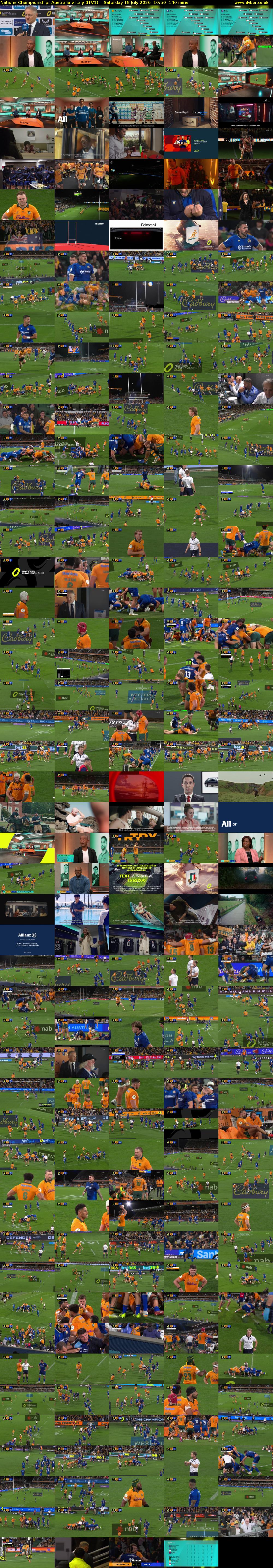 Nations Championship: Australia v Italy (ITV1) Saturday 18 July 2026 10:50 - 13:10
