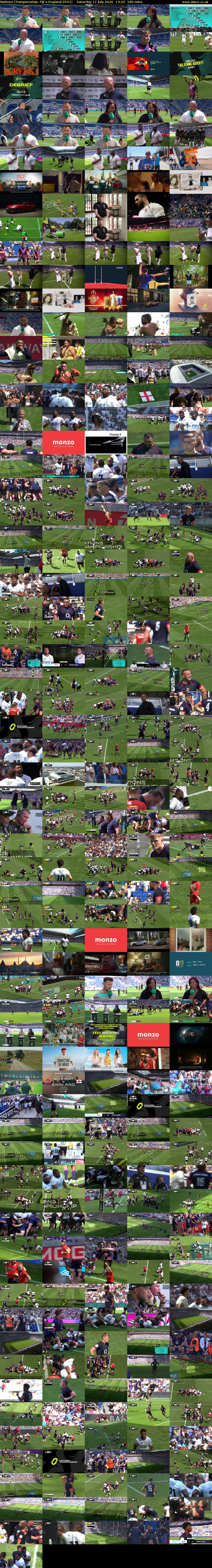 Nations Championship: Fiji v England (ITV1) Saturday 11 July 2026 13:20 - 16:20