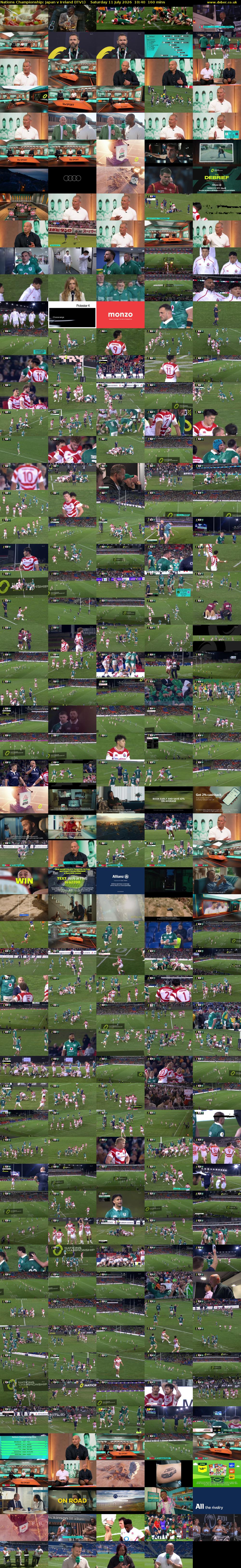 Nations Championship: Japan v Ireland (ITV1) Saturday 11 July 2026 10:40 - 13:20