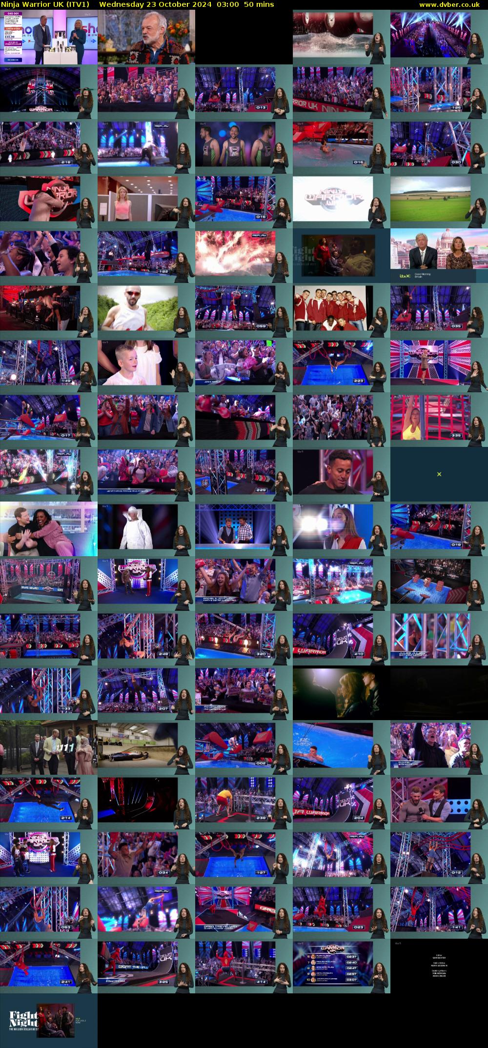 Ninja Warrior UK (ITV1) Wednesday 23 October 2024 03:00 - 03:50