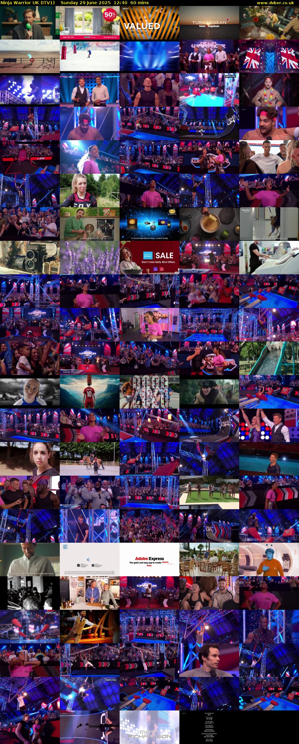 Ninja Warrior UK (ITV1) Sunday 29 June 2025 12:40 - 13:40