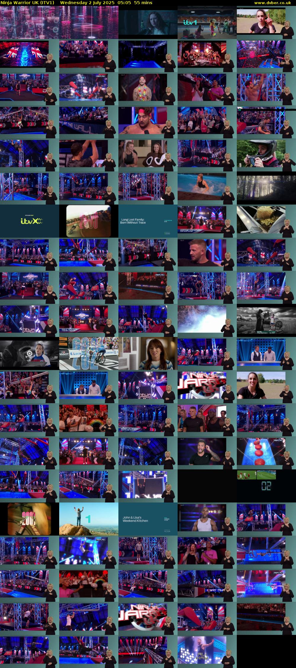 Ninja Warrior UK (ITV1) Wednesday 2 July 2025 05:05 - 06:00