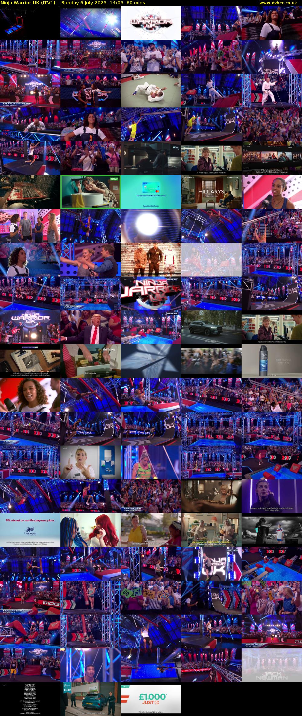 Ninja Warrior UK (ITV1) Sunday 6 July 2025 14:05 - 15:05