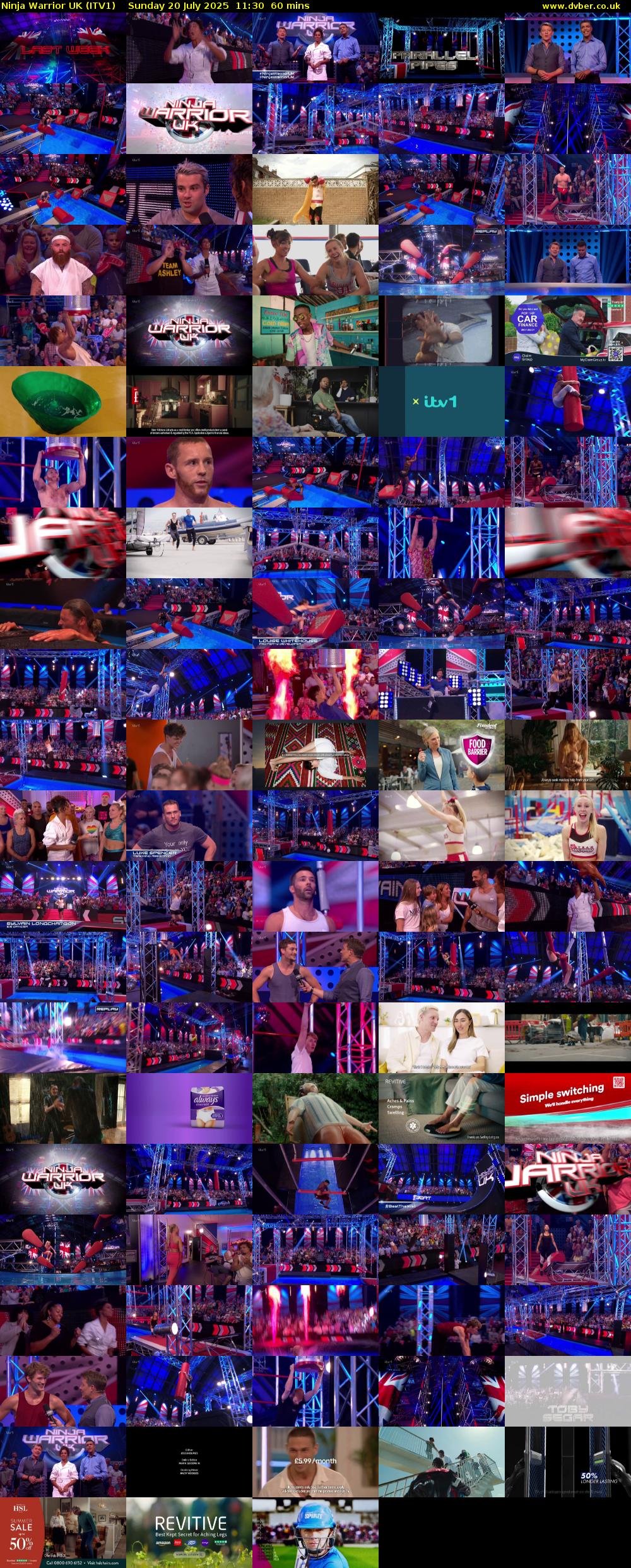 Ninja Warrior UK (ITV1) Sunday 20 July 2025 11:30 - 12:30