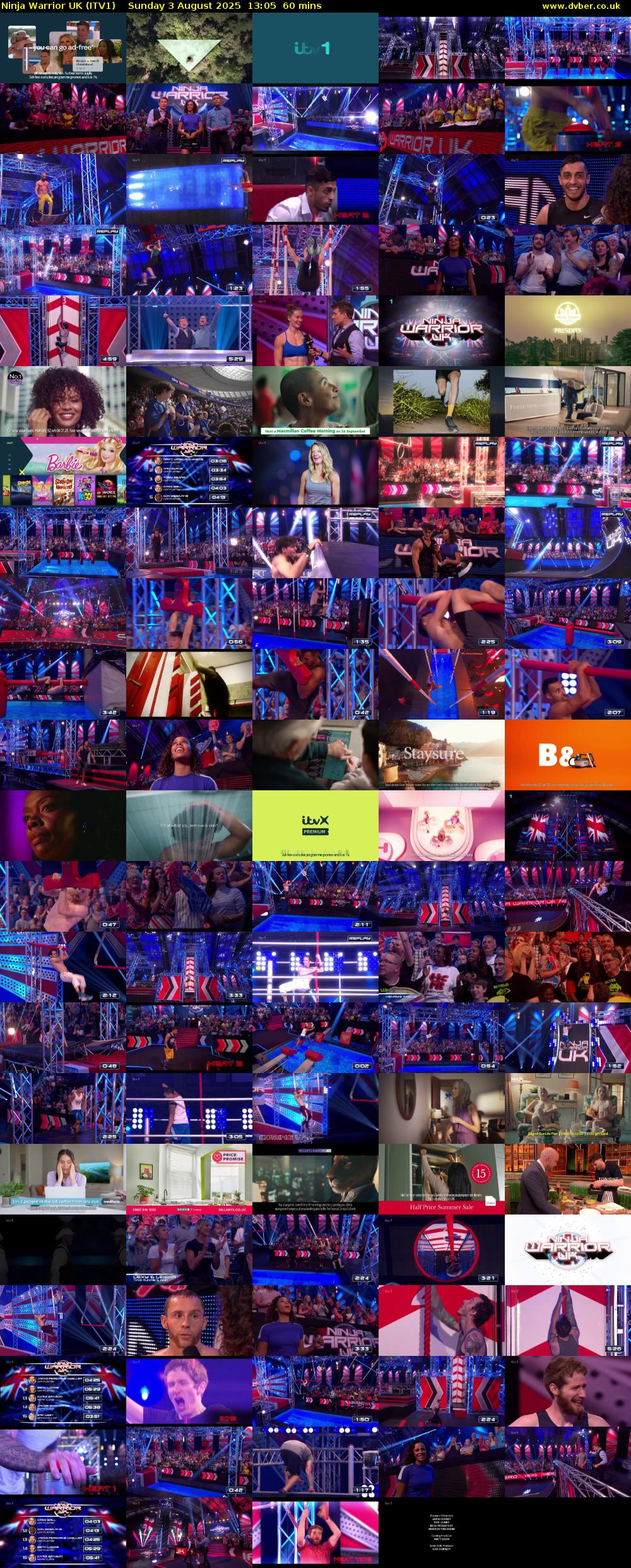 Ninja Warrior UK (ITV1) Sunday 3 August 2025 13:05 - 14:05