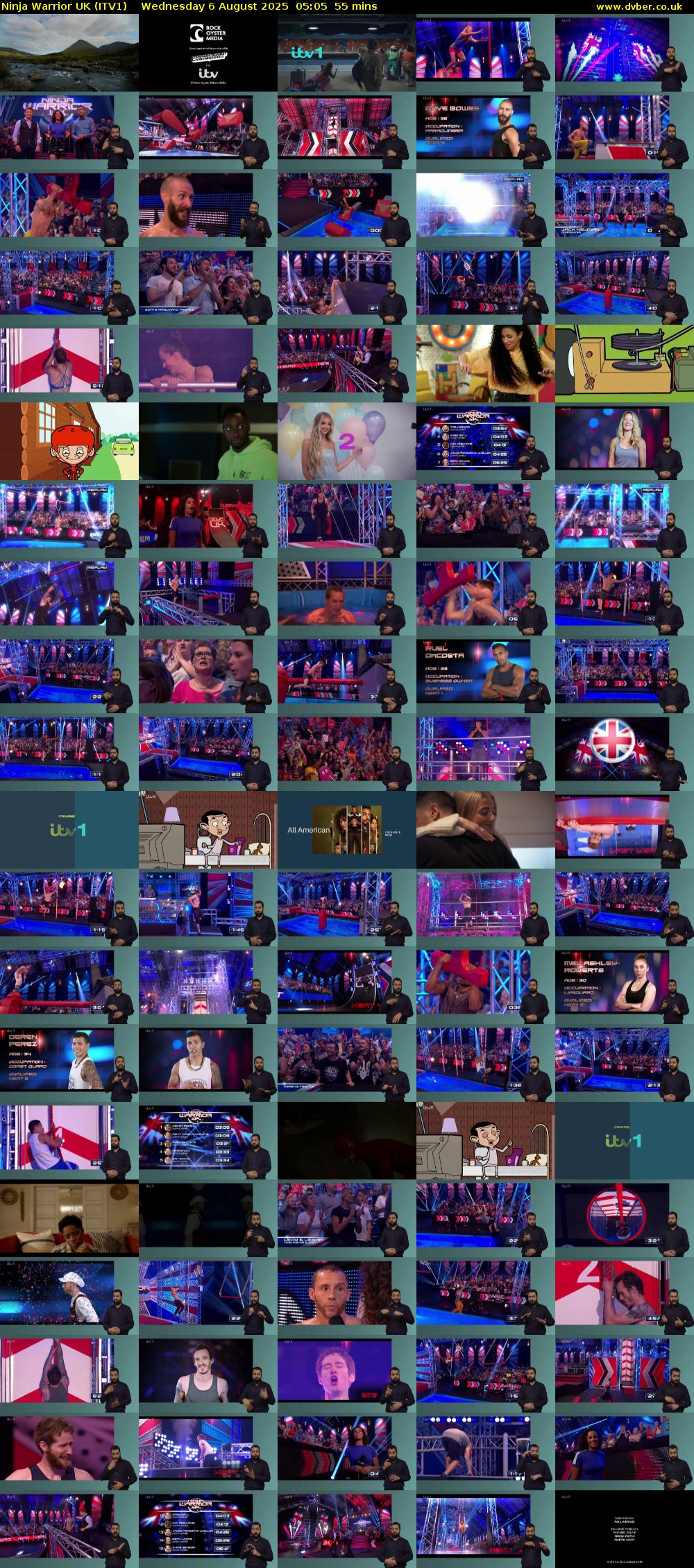 Ninja Warrior UK (ITV1) Wednesday 6 August 2025 05:05 - 06:00
