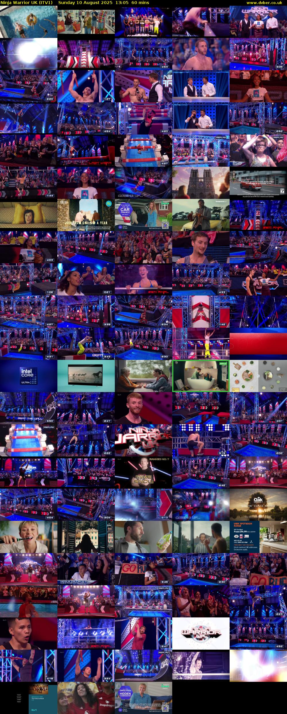 Ninja Warrior UK (ITV1) Sunday 10 August 2025 13:05 - 14:05