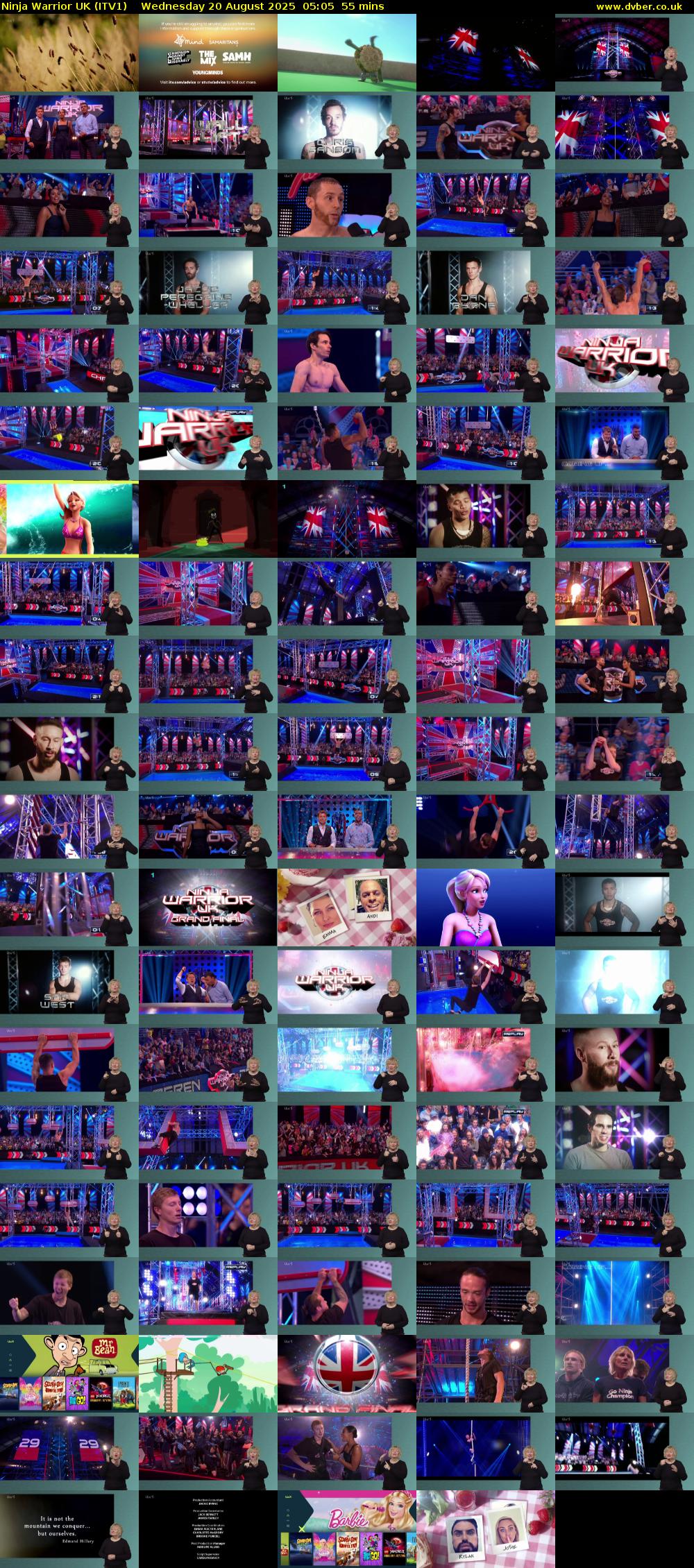 Ninja Warrior UK (ITV1) Wednesday 20 August 2025 05:05 - 06:00