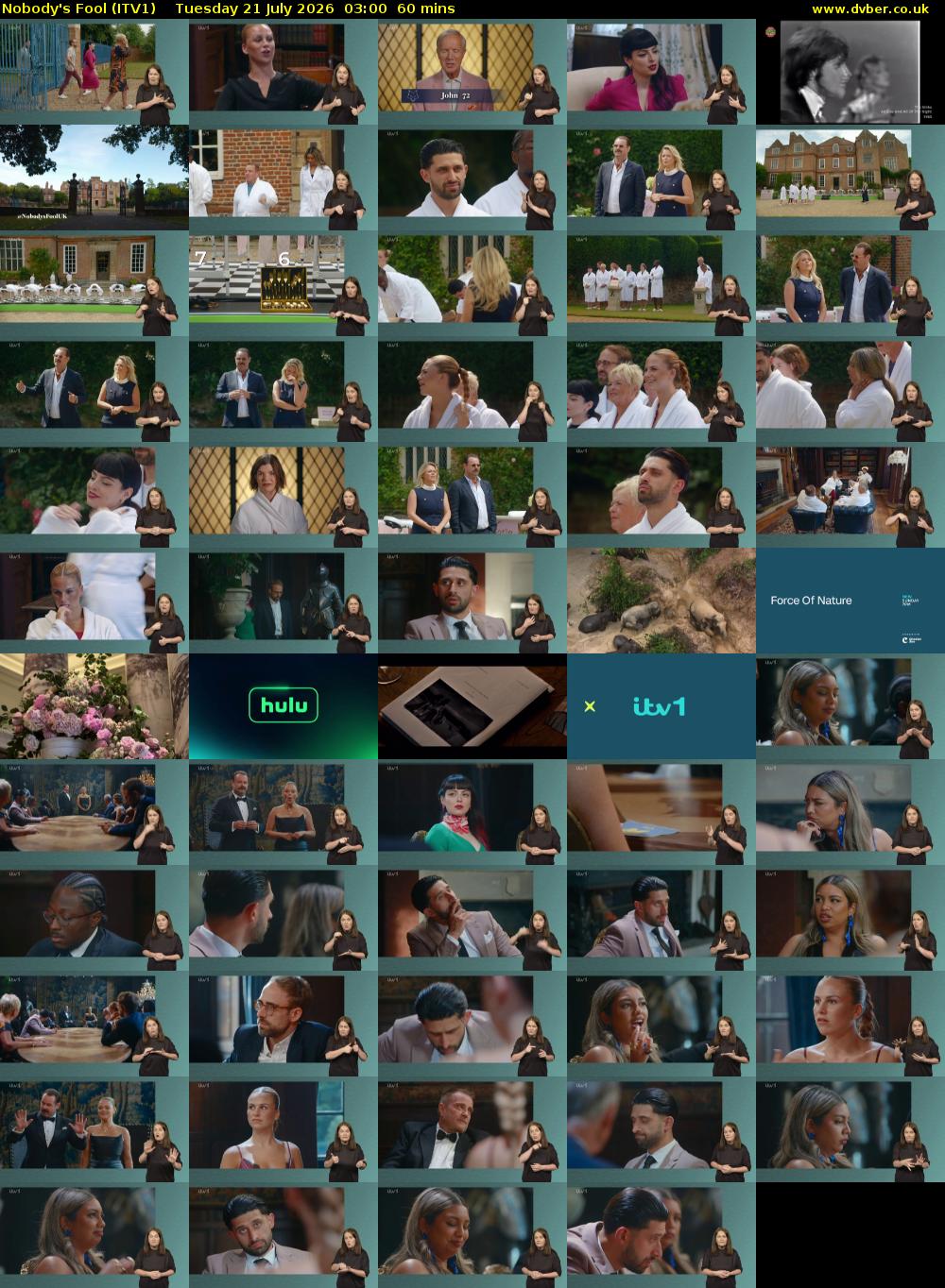Nobody's Fool (ITV1) Tuesday 21 July 2026 03:00 - 04:00