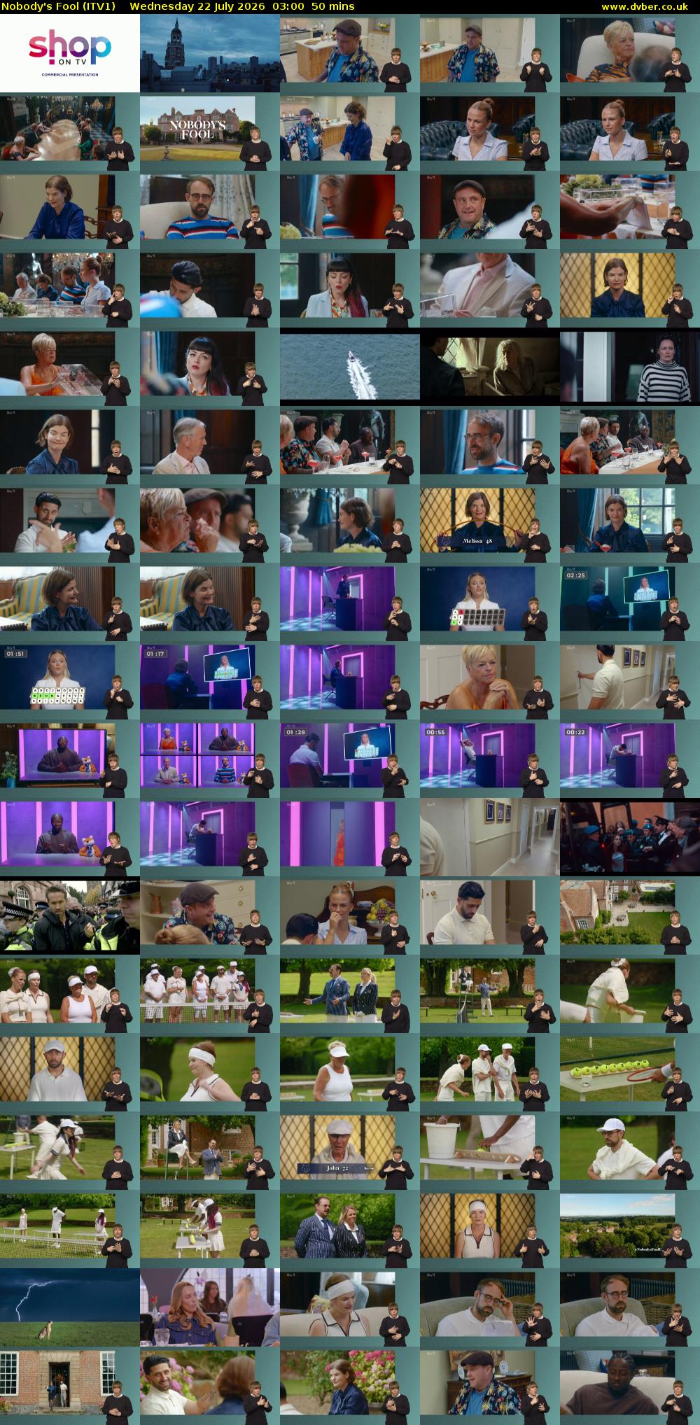 Nobody's Fool (ITV1) Wednesday 22 July 2026 03:00 - 03:50