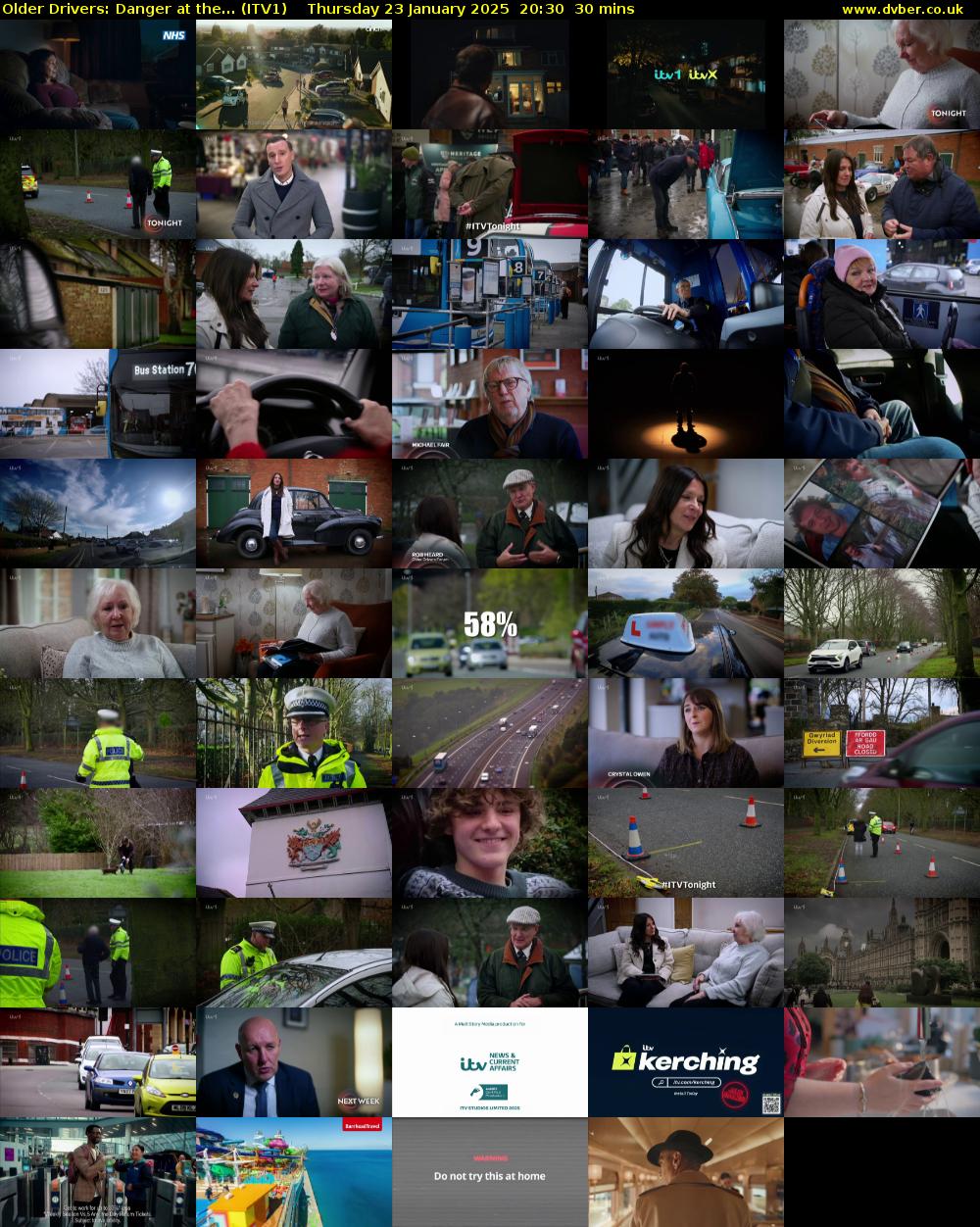Older Drivers: Danger at the... (ITV1) Thursday 23 January 2025 20:30 - 21:00