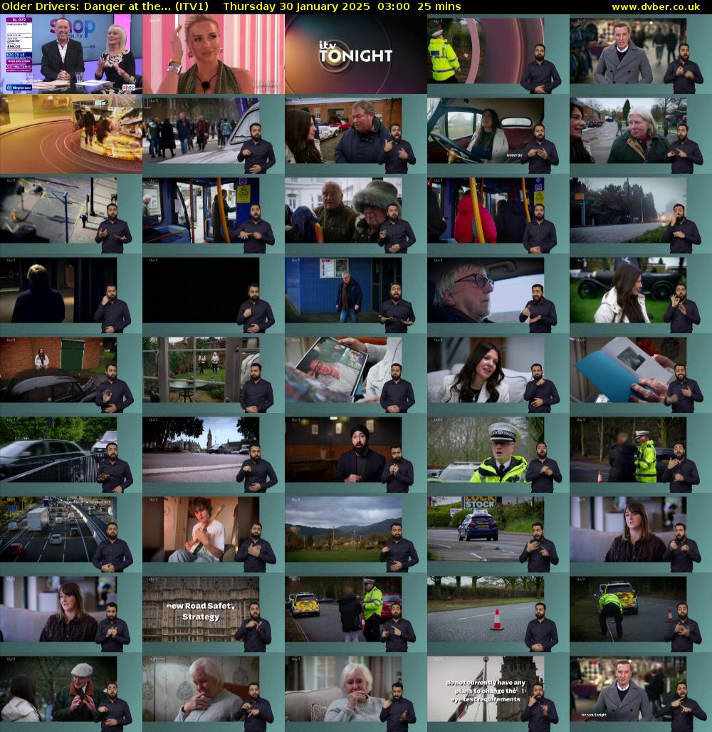 Older Drivers: Danger at the... (ITV1) Thursday 30 January 2025 03:00 - 03:25