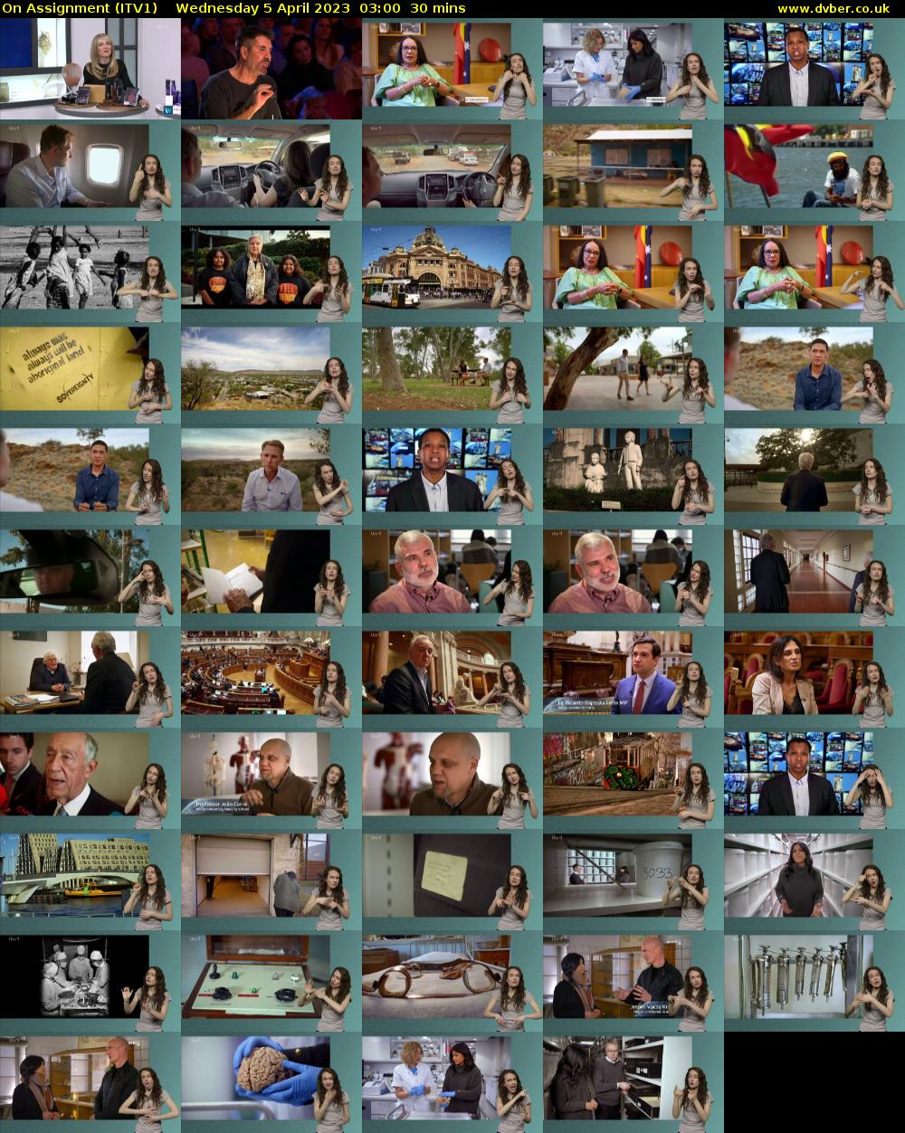 On Assignment (ITV1) Wednesday 5 April 2023 03:00 - 03:30