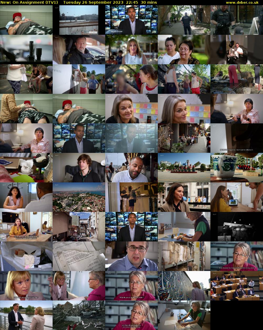 On Assignment (ITV1) Tuesday 26 September 2023 22:45 - 23:15
