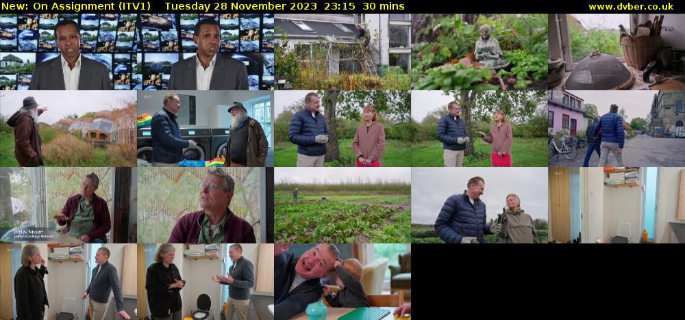 On Assignment (ITV1) Tuesday 28 November 2023 23:15 - 23:45