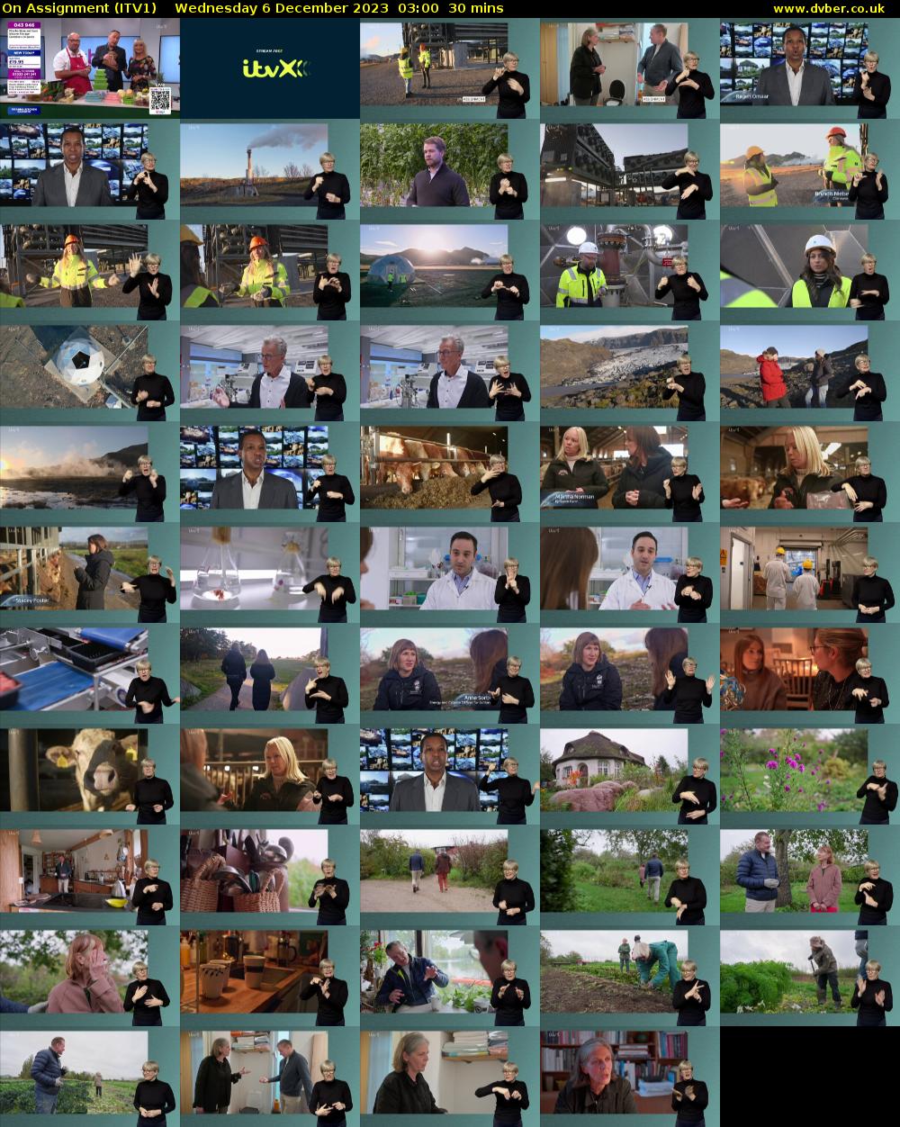 On Assignment (ITV1) Wednesday 6 December 2023 03:00 - 03:30