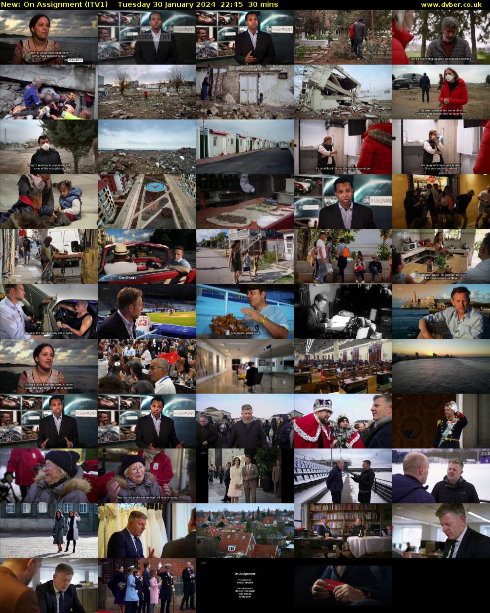 On Assignment (ITV1) Tuesday 30 January 2024 22:45 - 23:15