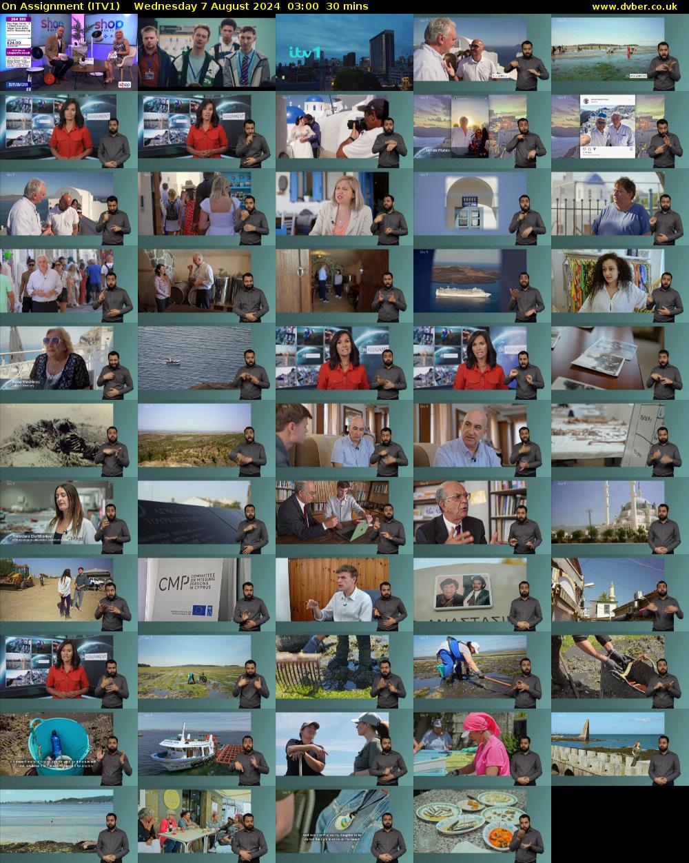 On Assignment (ITV1) Wednesday 7 August 2024 03:00 - 03:30
