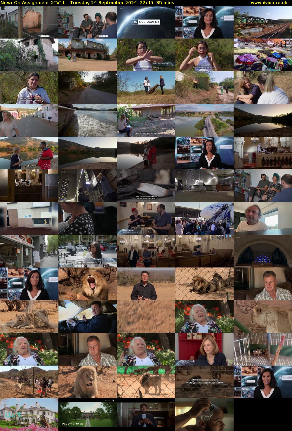 On Assignment (ITV1) Tuesday 24 September 2024 22:45 - 23:20