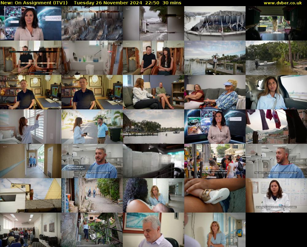 On Assignment (ITV1) Tuesday 26 November 2024 22:50 - 23:20