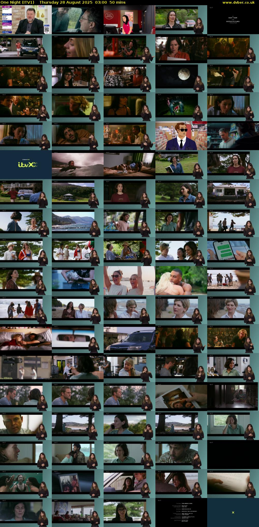One Night (ITV1) Thursday 28 August 2025 03:00 - 03:50