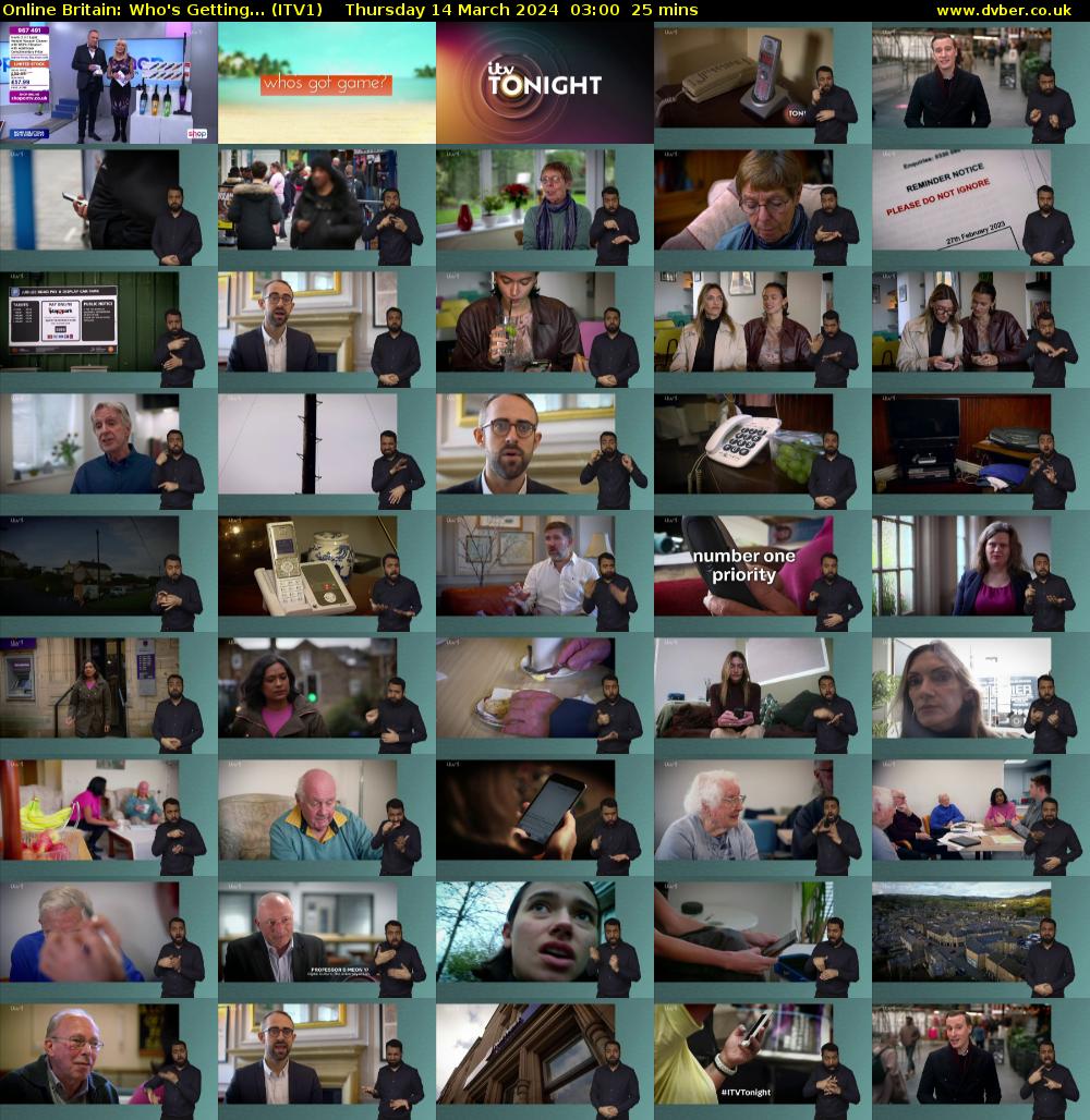 Online Britain: Who's Getting... (ITV1) Thursday 14 March 2024 03:00 - 03:25